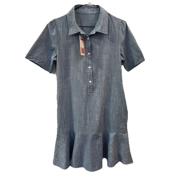 New Collection Part Linen Dress Women Blue Coastal Resort Wear Travel Small - Picture 1 of 7